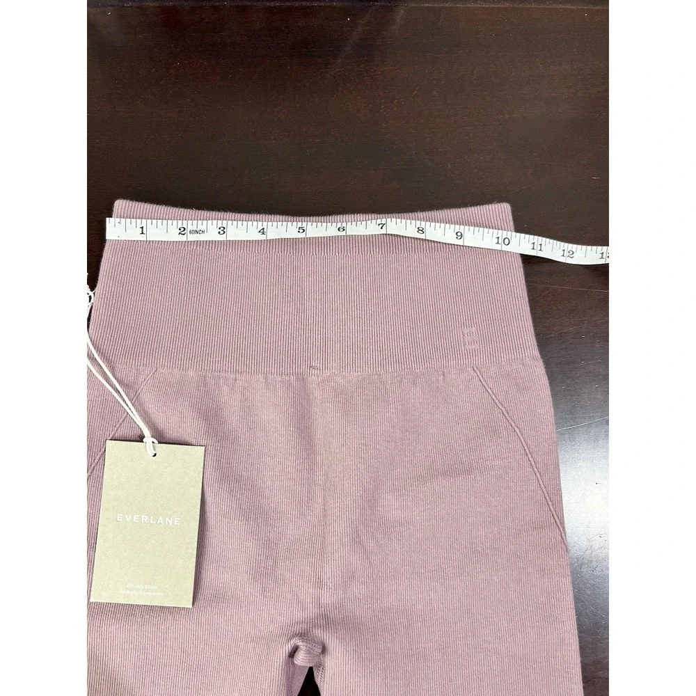 Everlane Seamless Ribbed Biker Short High Waist Lilac Pink Pale Purple XS/S